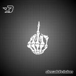 Skeleton Middle Finger Sticker